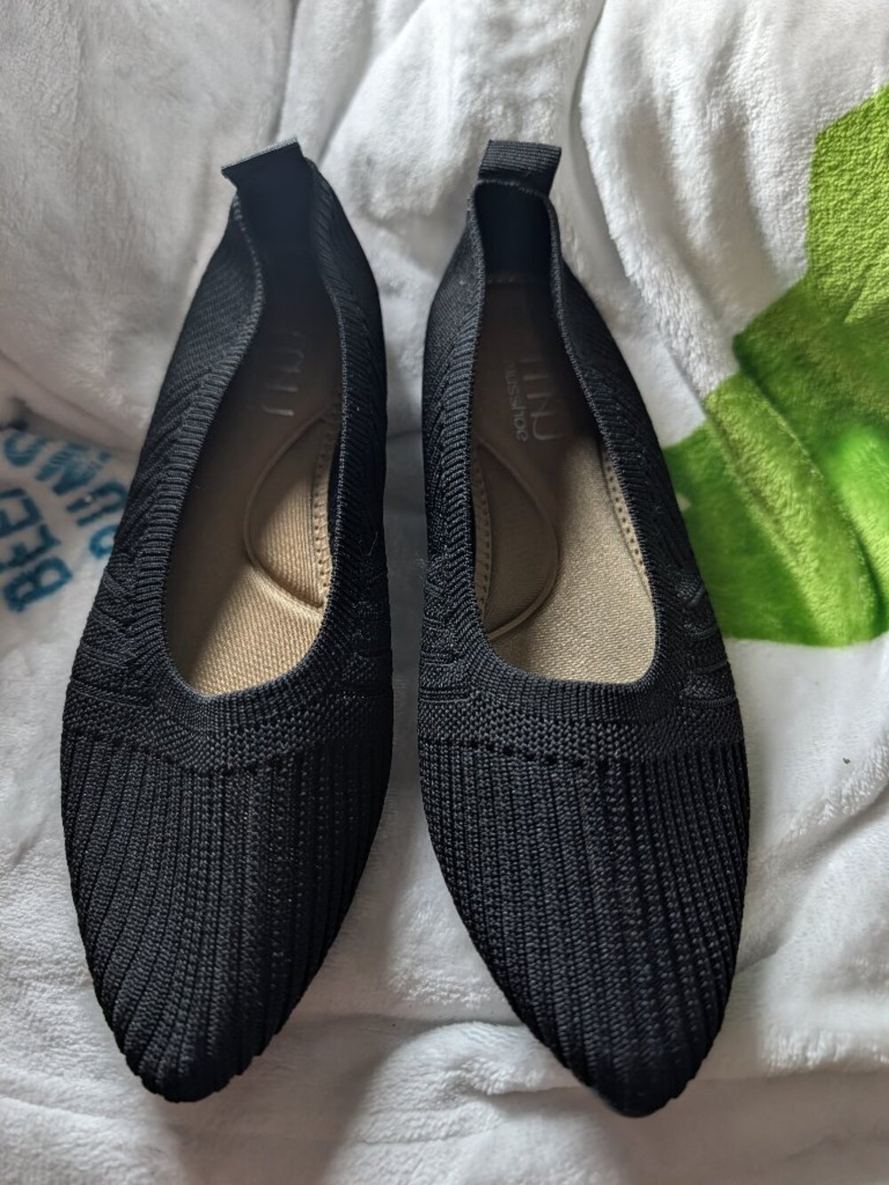 Knit Pointed Toe Flats - Picture 3 of 10